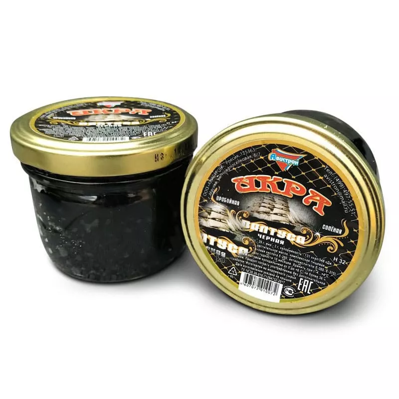 Купить икру палтуса Кольская черная 100 г в стеклянной банке в интернет магазине с доставкой
